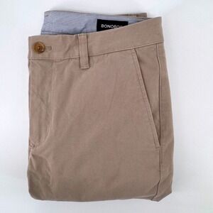 Bonobos Tailored Chino Pants Mens 31x28 Khaki Tan Stretch Cotton BPT10629T